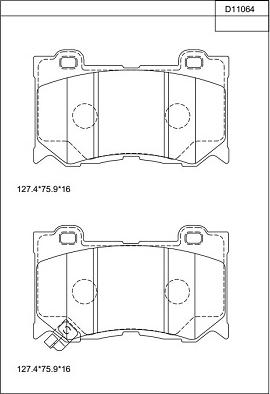 Asimco KD11064 - Kit de plaquettes de frein, frein à disque cwaw.fr