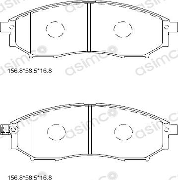 Asimco KD1301 - Kit de plaquettes de frein, frein à disque cwaw.fr