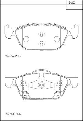 Asimco KD1202 - Kit de plaquettes de frein, frein à disque cwaw.fr