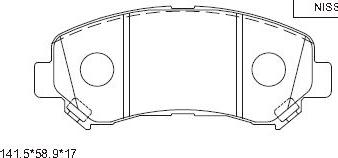 Asimco KD1744 - Kit de plaquettes de frein, frein à disque cwaw.fr