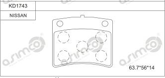 Asimco KD1743 - Kit de plaquettes de frein, frein à disque cwaw.fr