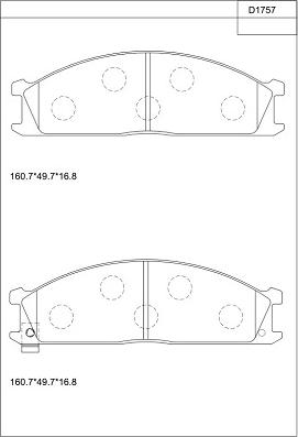 Asimco KD1757 - Kit de plaquettes de frein, frein à disque cwaw.fr