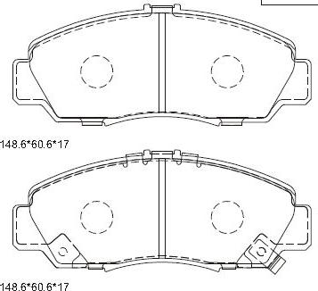 Asimco KD1719 - Kit de plaquettes de frein, frein à disque cwaw.fr