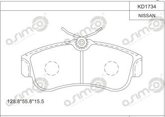 Asimco KD1734 - Kit de plaquettes de frein, frein à disque cwaw.fr