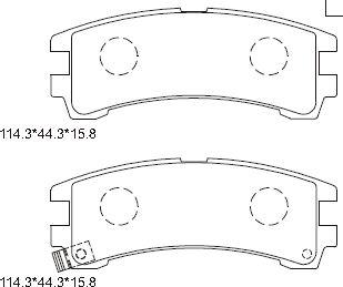 Asimco KD1736 - Kit de plaquettes de frein, frein à disque cwaw.fr