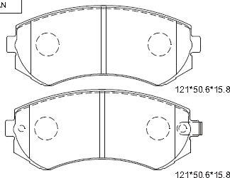 Asimco KD1722 - Kit de plaquettes de frein, frein à disque cwaw.fr