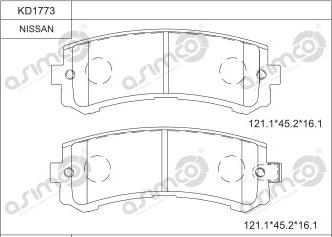 Asimco KD1773 - Kit de plaquettes de frein, frein à disque cwaw.fr