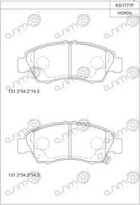 Asimco KD1777F - Kit de plaquettes de frein, frein à disque cwaw.fr