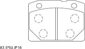 Asimco KD8706 - Kit de plaquettes de frein, frein à disque cwaw.fr