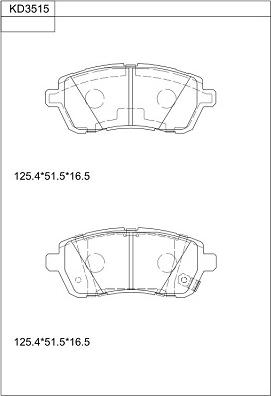 Asimco KD3515 - Kit de plaquettes de frein, frein à disque cwaw.fr