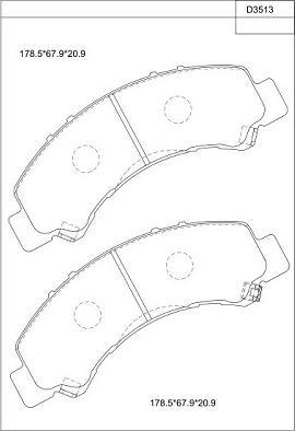 Asimco KD3513 - Kit de plaquettes de frein, frein à disque cwaw.fr