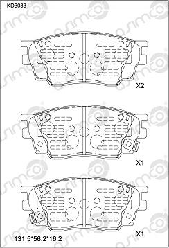 Asimco KD3033 - Kit de plaquettes de frein, frein à disque cwaw.fr