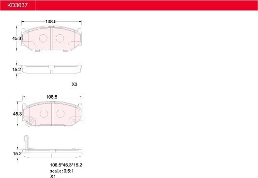 Asimco KD3037 - Kit de plaquettes de frein, frein à disque cwaw.fr