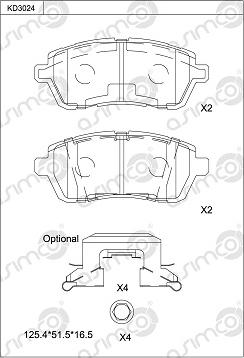 Asimco KD3024 - Kit de plaquettes de frein, frein à disque cwaw.fr