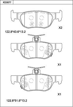 Asimco KD3077 - Kit de plaquettes de frein, frein à disque cwaw.fr