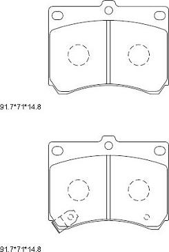 Asimco KD3799 - Kit de plaquettes de frein, frein à disque cwaw.fr