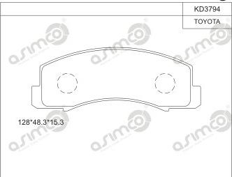 Asimco KD3794 - Kit de plaquettes de frein, frein à disque cwaw.fr