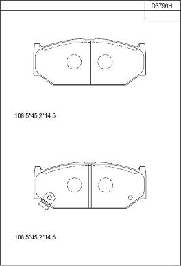 Asimco KD3796H - Kit de plaquettes de frein, frein à disque cwaw.fr