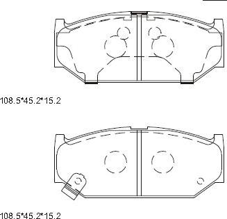 Asimco KD3796 - Kit de plaquettes de frein, frein à disque cwaw.fr