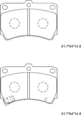 Asimco KD3798 - Kit de plaquettes de frein, frein à disque cwaw.fr