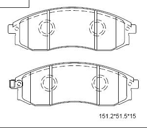 Asimco KD3768 - Kit de plaquettes de frein, frein à disque cwaw.fr