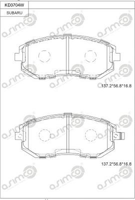 Asimco KD3704W - Kit de plaquettes de frein, frein à disque cwaw.fr