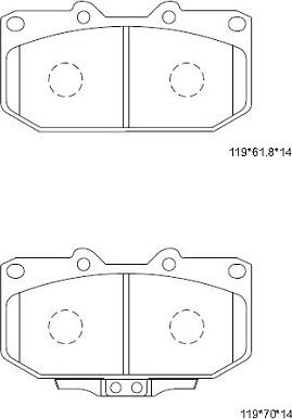 Asimco KD3705 - Kit de plaquettes de frein, frein à disque cwaw.fr