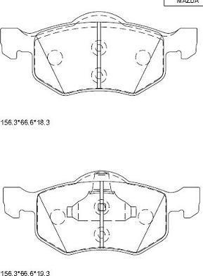 Asimco KD3700 - Kit de plaquettes de frein, frein à disque cwaw.fr