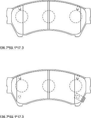 Asimco KD3739 - Kit de plaquettes de frein, frein à disque cwaw.fr