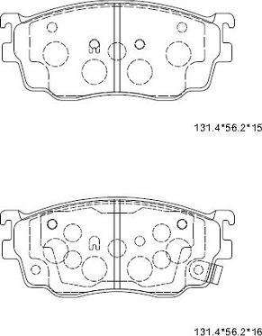 Asimco KD3724 - Kit de plaquettes de frein, frein à disque cwaw.fr