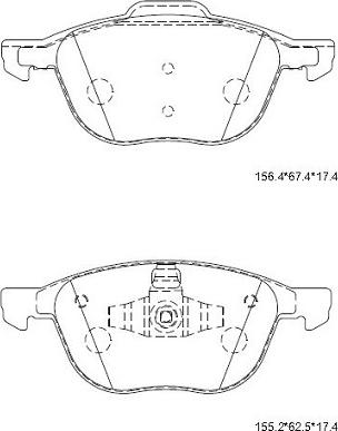 Asimco KD3726 - Kit de plaquettes de frein, frein à disque cwaw.fr