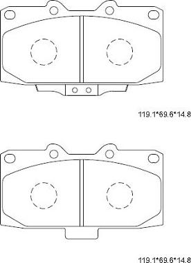 Asimco KD3728 - Kit de plaquettes de frein, frein à disque cwaw.fr