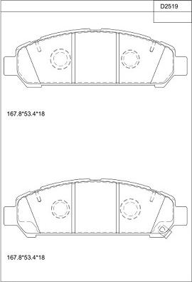 Asimco KD2519 - Kit de plaquettes de frein, frein à disque cwaw.fr