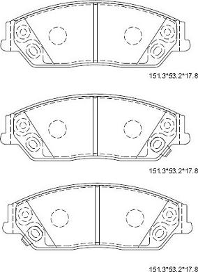 Asimco KD2511 - Kit de plaquettes de frein, frein à disque cwaw.fr