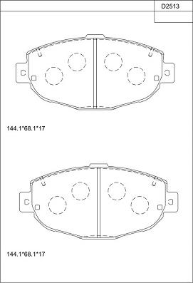 Asimco KD2513 - Kit de plaquettes de frein, frein à disque cwaw.fr