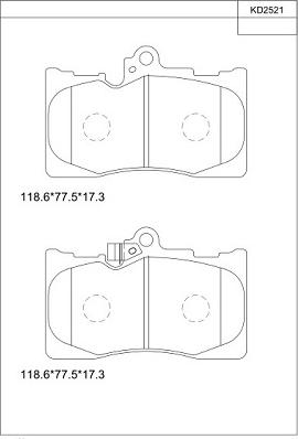 Asimco KD2521 - Kit de plaquettes de frein, frein à disque cwaw.fr