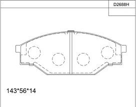 Asimco KD2688H - Kit de plaquettes de frein, frein à disque cwaw.fr