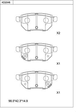 Asimco KD2048 - Kit de plaquettes de frein, frein à disque cwaw.fr