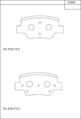 Asimco KD2000 - Kit de plaquettes de frein, frein à disque cwaw.fr