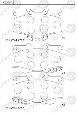 Asimco KD2007 - Kit de plaquettes de frein, frein à disque cwaw.fr