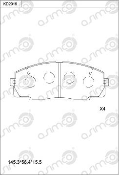 Asimco KD2019 - Kit de plaquettes de frein, frein à disque cwaw.fr