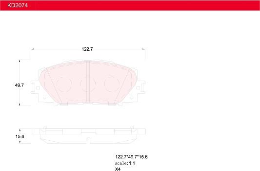 Asimco KD2074 - Kit de plaquettes de frein, frein à disque cwaw.fr