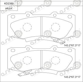 Asimco KD2389 - Kit de plaquettes de frein, frein à disque cwaw.fr