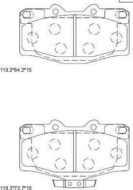 Asimco KD2385 - Kit de plaquettes de frein, frein à disque cwaw.fr