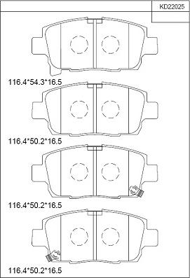 Asimco KD22025 - Kit de plaquettes de frein, frein à disque cwaw.fr