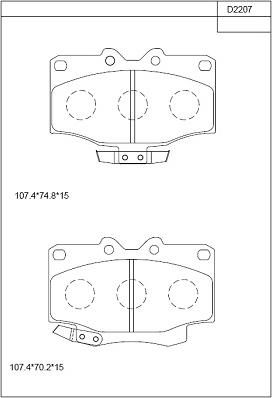 Asimco KD2207 - Kit de plaquettes de frein, frein à disque cwaw.fr