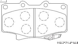 Asimco KD2280 - Kit de plaquettes de frein, frein à disque cwaw.fr