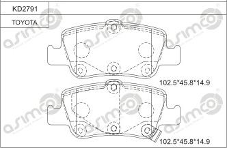 Asimco KD2791 - Kit de plaquettes de frein, frein à disque cwaw.fr