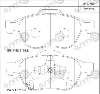 Asimco KD2784 - Kit de plaquettes de frein, frein à disque cwaw.fr