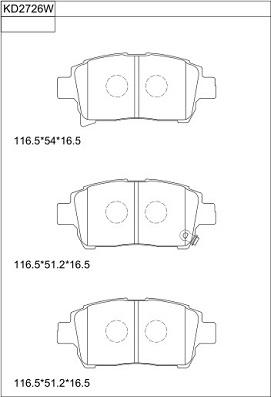 Asimco KD2726W - Kit de plaquettes de frein, frein à disque cwaw.fr